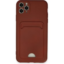 Apple iPhone 11 Pro Max Kılıf Kelvin Kartvizitli Silikon - Bordo