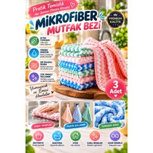 3 Adet Mikrofiber Yumuşak Dokulu Temizlik Bezi 30*30 cm Mutfak Bezi Leke Tutmaz Koku Yapmaz