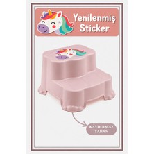 Marvielle Kaydırmaz Çocuk Basamağı - Çift Katlı Banyo Merdiven Yükseltici Bebek Basam - Bebek Banyo Aksesuarı