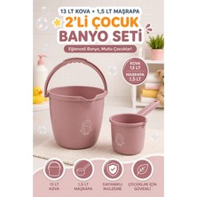Marvielle 2'li Çocuk Banyo Seti 13 Lt Çocuk Banyo Kovası 1,5 Lt Maşrapa Bpa Free Bebe - Bebek Banyo Aksesuarı