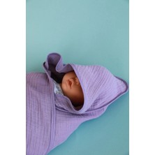 Marvielle Lila 4 Katlı Müslin Kurunlama Örtüsü 80X80 cm - Bebek Banyo Aksesuarı