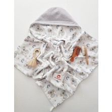 Marvielle Müslinli Çift Taraflı Kundak Bebek Havlusu 80X80 - Bebek Banyo Aksesuarı