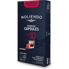 Moliendo Alüminyum Kapsül Kahve No:10 (10 Adet Nespresso Uyumlu Alüminyum Kapsül Kahve)