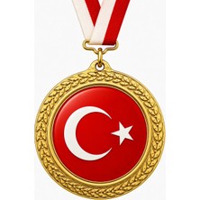 Lider Baskı 1 Adet Türk Bayrağı Madalyası Dijital Baskılı  Madalya