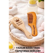 Marvielle Isme Özel %100 Gerçek Keçi Kılı Doğal Yumuşacık Bebek Saç Fırçası ve Doğal - Bebek Banyo Aksesuarı