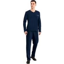 Elitepoint 1251 Erkek V-Yaka Kışlık Pijama Takım