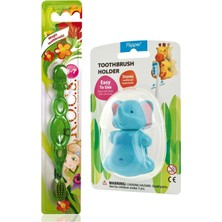 Marvielle Kids 3-7 Yaş Diş Yeşil Fırçası ve Flipper Hijyenik Saklama Kabı Seti - Fil - Bebek Banyo Aksesuarı