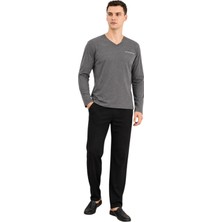Elitepoint 1251 Erkek V-Yaka Kışlık Pijama Takım