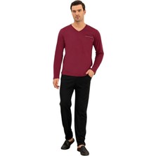 Elitepoint 1251 Erkek V-Yaka Kışlık Pijama Takım