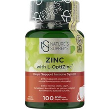 Nature's Supreme 100 Kapsül Çinko 15 mg L-OptiZinc® İçerikli Bağışıklık Destekleyici