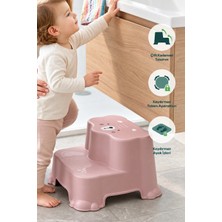Marvielle Kaydırmaz Çocuk Basamağı - Çift Katlı Banyo Merdiven Yükseltici Bebek Basam - Bebek Banyo Aksesuarı