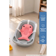 Marvielle Sevimli Balina Köpüklü Banyo Küveti Yatağı Pembe (Straforlu - Suda Batmaz) - Bebek Banyo Aksesuarı