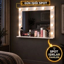 Rani Mobilya Rani EF114 Hollywood Işıklı Ayna Kulis Makyaj Aynası Günışığı Spot Işıklı