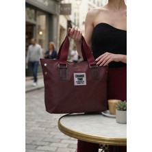 Bordo Günlük El ve Omuz Askılı Shopper Kadın Çanta