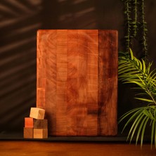 Carlo Pablo %100 Doğal El Yapımı End Grain Kesme Tahtası Premium Sapelli 45x30x4 cm, Antibakteriyel Çizilmez Yüzey, Su Geçirmez (Türkiye'de Üretilmiştir)