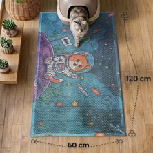 Sogood Concept XXL - Astronot Temalı Kedi Kumu Yakalama Paspası - 60 x 120 cm