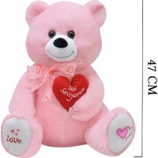 Selay Toys Yumoş Ayı Peluş Oyuncak 47 cm Pembe 1030