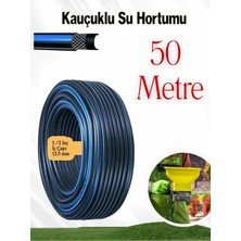 Nublado Termo Kauçuklu Bahçe Hortumu 50 Metre Dayanıklı 3 Katlı Sağlam Su Sulama Yıkama Hortum 12.5 mm 1/2"m