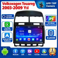 Conio Volkswagen Touareg 2003-2009 Yıl uyumlu 2GB Ram 32GB Rom Hafıza Android Kablosuz Carplay Navigasyon Multimedya 9 Inç Ekran Hediye görüş kamerası Hediye Çerçevesi 2+32