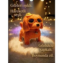 Toys Gözlüklü, Şapkalı, Sevimli Oyuncak Köpek, Gözleri Işıklı, Hareketli, Sesli, Havalı Oyuncak Köpek