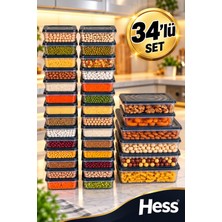 Hess Mikrodalga ve Difriz Uyumlu 34 Adet Saklama Kabı Seti 2400MLX4+1200MLX2+600MLX28