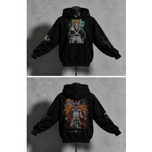 Fuddy Moda Unisex Oversize Bleach Ichigo Kurosaki Sırt ve Kol Baskılı Kapüşonlu Anime Sweatshirt