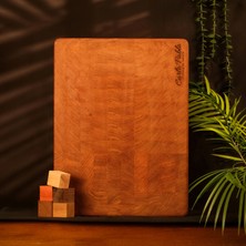 Carlo Pablo %100 Doğal El Yapımı End Grain Kesme Tahtası Premium Pachyloba Ağacı 45x30x4 cm, Antibakteriyel Çizilmez Yüzey, Su Geçirmez (Avrupa'da Üretilmiştir)