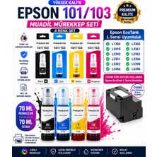 Oratek Pson 103 Ithal Muadil Mürekkep Seti 4 Renk 70 ml Siyah 70 ml Renkli L3550 L3560 L3566 Uyumlu