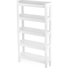 Marvielle 5 Katlı Sepet Organizer Düzenleyici Raf Ünitesi 465X145X870MM - Banyo Düzenleyici