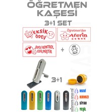 Kendinden Mürekkepli Kaşe Öğretmen Kaşesi Aferin Kaşesi Cep Kaşesi 4 Lü Set