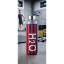 H2O Desenlı Kılıflı 750 ml Cam Matara * Çızgı