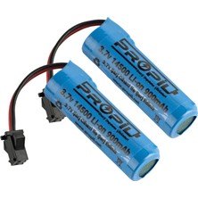 Orion 3.7V 14500 Li-On 2 Adet Siyah Soketli Şarjlı Oyuncak Pili 900 mAh Yüksek Performans