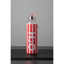 H2O Desenlı Kılıflı 750 ml Cam Matara * Çızgı