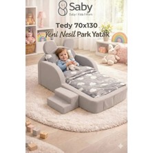 Saby Bebekler ve Çoçuklar Için Tedy 70 x 130 Yataklı Modüler Sünger Oyun Parklı Beşik ve Park Yatak
