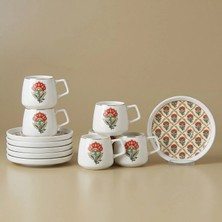 Karaca Nakış 6 Kişilik Kahve Fincan Takımı 100 ml