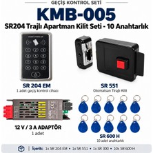 Sarkey SR-204 Em Kartlı Şifreli Trajlı Apartman Kapı Geçiş Kontrol Kombini + Rfıd Anahtarlık