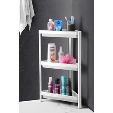Marvielle Üçgen 3 Katlı Köşe Banyo Rafı Düzenleyici Beyaz - Banyo Düzenleyici
