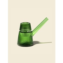 Gümrük Bey Nwtn Home Deco Bubbler Emerald Yeşil El Yapımı Borosilikat Cam Su Piposu