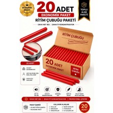 Midex ÖRF-BT-25RD-10X Kırmızı Ritim Çubuğu Örf Aletleri Seti 25 cm Karbon Fiber Toptan Paket (10 Çift Tek Renk)