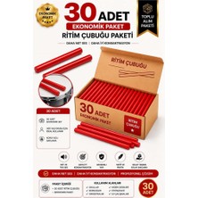 Midex ÖRF-BT-25RD-15X Kırmızı Ritim Çubuğu Örf Aletleri Seti 25 cm Karbon Fiber Toptan Paket (15 Çift Tek Renk)