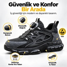 CBTX Otomatik Bağcıklı Kompozit Burunlu Hafif Spor Iş Güvenliği Ayakkabısı Delinmeye Dirençli Ortopedik