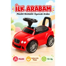 Farbu Oyuncak Müzikli Ilk Arabam – Koltuk Altı Bagajlı, Ayakla Itmeli Kırmızı Çocuk Arabası, 12 Ay+