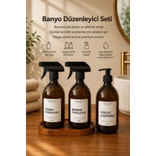 Marvielle Ahşap Stantlı Seti Beyaz Etiketli - Banyo Düzenleyici