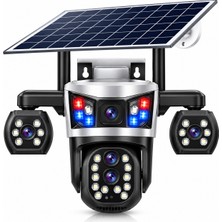 Dobest 4g Sım Kartlı 4K 5 Lensli 8x Zoom Solar Ptz Güvenlik Kamerası V380 Pro 360° Yapay Zeka Insan Algılama Renkli Gece Görüşü Dış Mekan Kamera