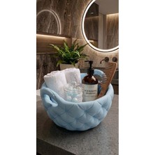 Marvielle Kapitone Desenli Dekoratif Banyo Sepeti Çok Amaçlı Düzenleyici - Banyo Düzenleyici