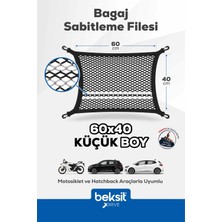 Beksit DRIVE - Taraftar Serisi (Siyah-Beyaz) Özel Renkli Tasarım Bagaj Sabitleme Filesi (40x60 cm)