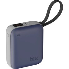 Bix PB119 10000MAH Pd 20W Cep Boyu Kompakt Tasarımlı Dijital Göstergeli Mini Powerbank Deniz Mavisi