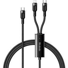 Mcdodo CA-8780 2in1 100W Type-C To Lightning & Type-C Data-Şarj Kablosu 1.2m-Siyah