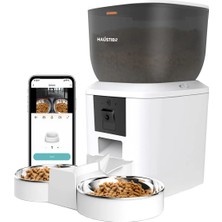 Haustier QQ029-DUAL Kameralı 1080P Gece Görüş, Akıllı Kedi Köpek Mama Kabı, 2.4ghz/5ghz, 4lt, Metal Kase