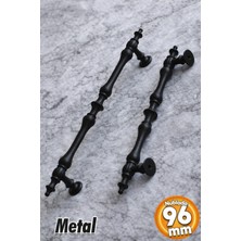 Nublado Lüx Sultan Mobilya Mutfak Çekmece Dolabı Dolap 96 mm Siyah Metal Kulpları Kulbu Kulpu